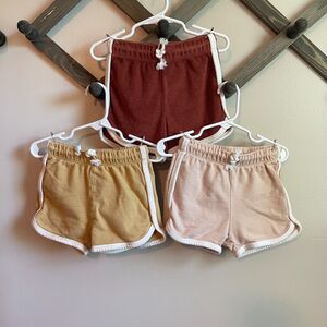 Little Co Bundle Lot 3 Shorts | 2T Neutral Summer Style | Rust Yellow Pink
